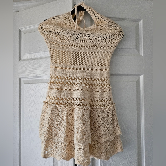 MODA Crochet Halter Dress - Picture 2 of 7